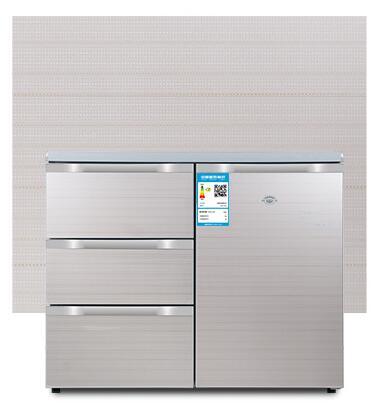 220V 130W 210L Household Horizontal Réfrigérateur Kitchen Console Three-drawer Open Door Réfrigérateur