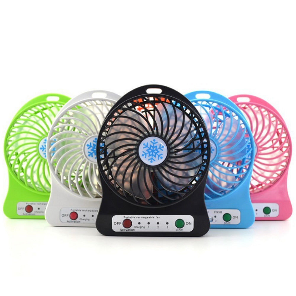 Adjustable 3 Speed USB Rechargeable Fans Summer Air Cooler Portable Personal Mini Fan With LED Light Office Desk Cooler Fan