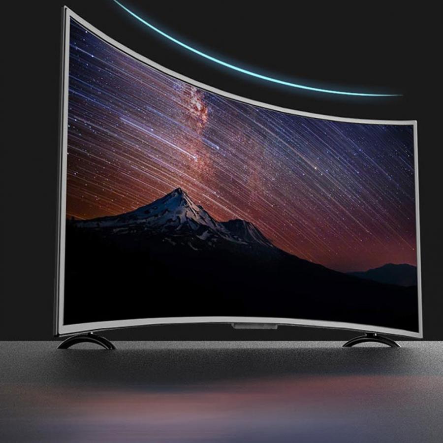 32 Inch Large Curved Screen 60Hz Smart AI Television 3000R Curvature TV 4K HDR Network Version Support WiFi VGA DMI RF 110V-220V