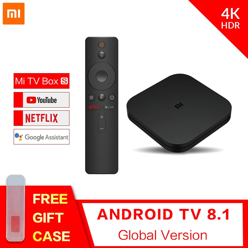 Global Version Original Xiaomi Mi TV Box S 4K Ultra HD Android 8.1 2GB+8GB WiFi Google Cast Smart Control Set Top Media Player