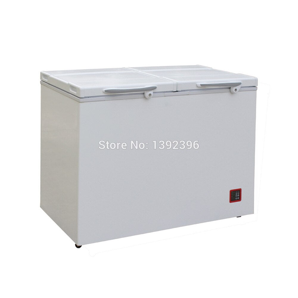 212L new DC compressor freezer 12v refrigerator double temperature double control fridge double doors