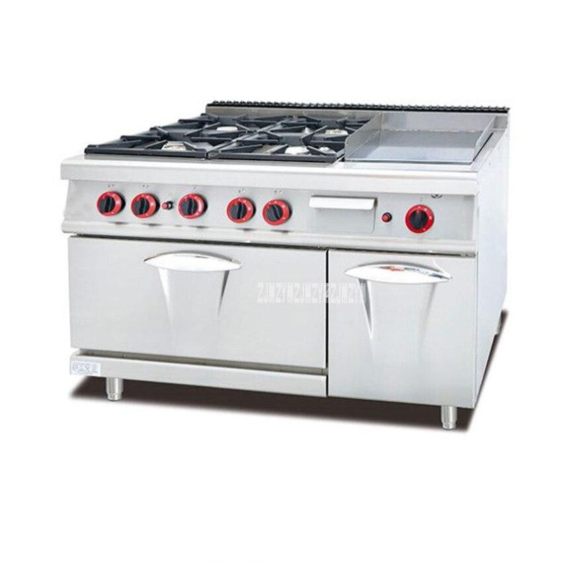 GH-996A Outdoor Stove Cooker Commercial Kitchen Equipment Cabinet 4-Burners Gas Cooking Range With Four And Griddle Industrial