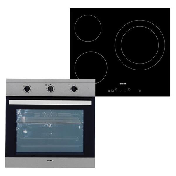 Plaque de cuisson à induction and Gaziniere BEKO BIE22101X+HIC63401T 65 L TouchControl Inox Steel NOIR